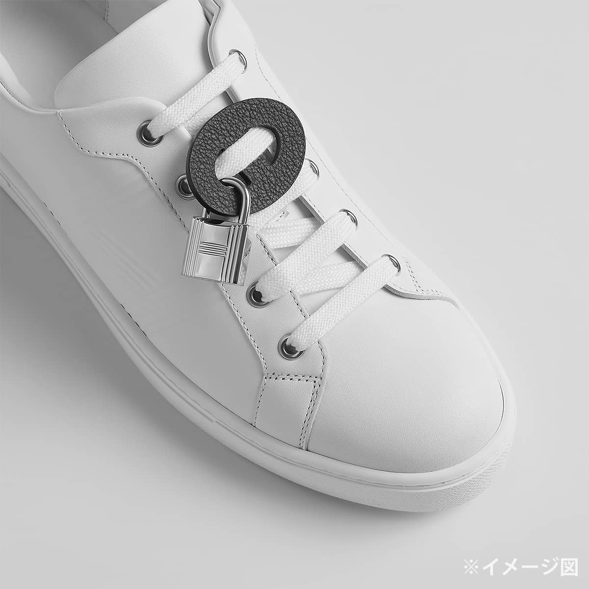HERMES Shoe accessories Petit H Maillon Enchainee Chaine d'Ancre Orange Poppy/Havanne Taurillon Clemence/Chevre Mysore Silver HW[EXCELLENT][Authentic]