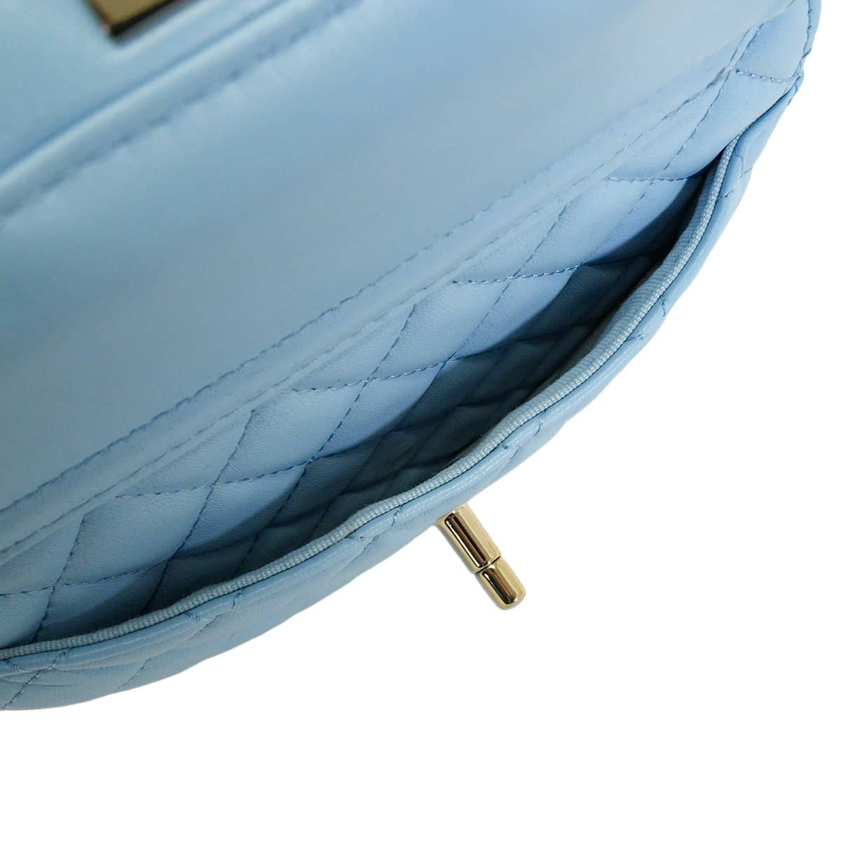 CHANEL Shoulder bag Heart shaped Matelasse Large ChainLight blue Lambskin Champagne Gold HW AS5764[ALMOST NEW][Authentic]