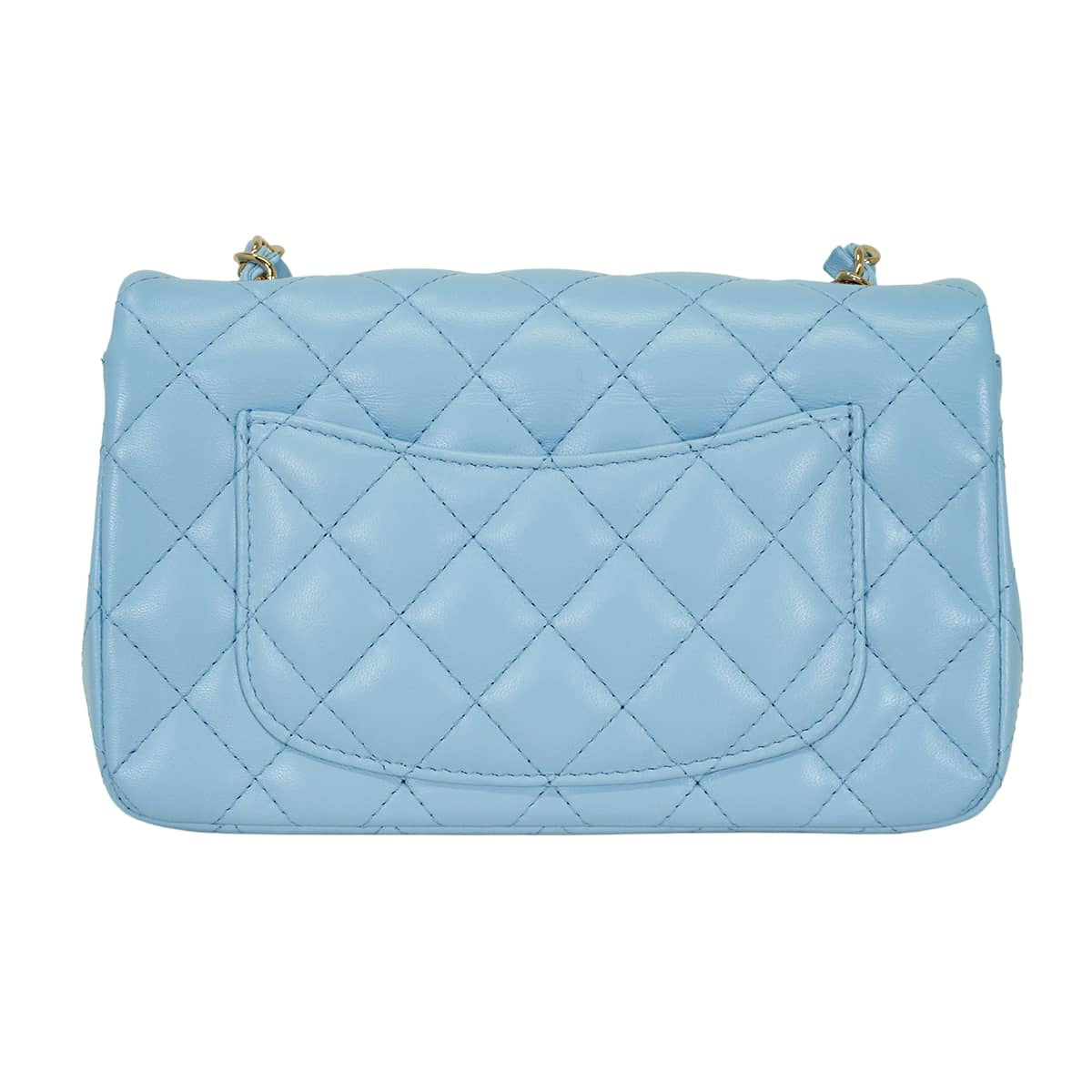 CHANEL Shoulder bag Mini Matelasse 20 Chain COCO MarkLight blue Lambskin Champagne Gold HW A69900[ALMOST NEW][Authentic]