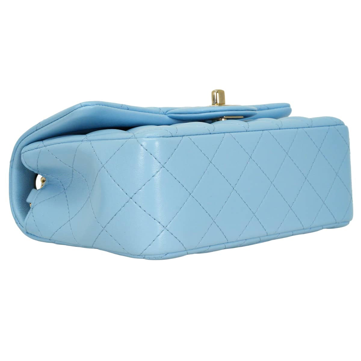 CHANEL Shoulder bag Mini Matelasse 20 Chain COCO MarkLight blue Lambskin Champagne Gold HW A69900[ALMOST NEW][Authentic]