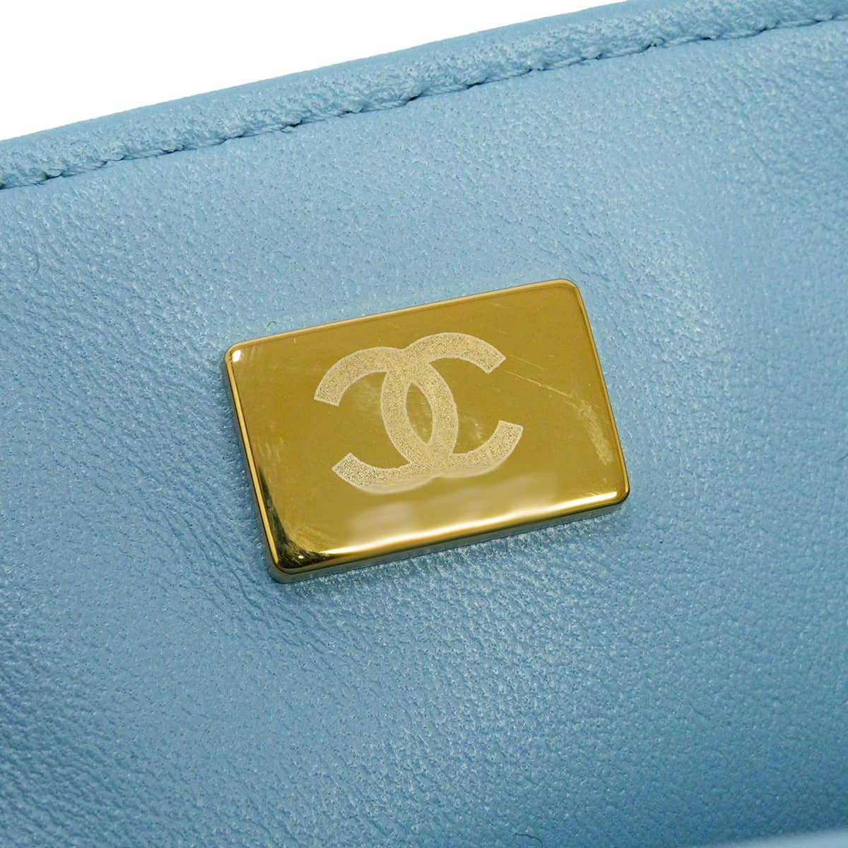 CHANEL Shoulder bag Mini Matelasse 20 Chain COCO MarkLight blue Lambskin Champagne Gold HW A69900[ALMOST NEW][Authentic]