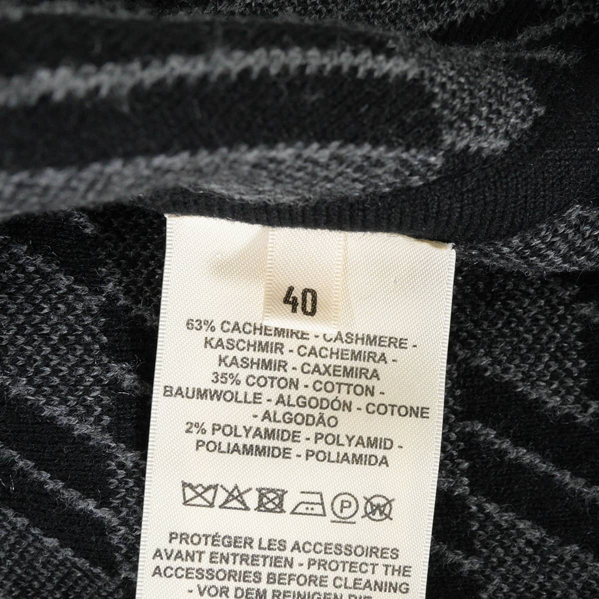 2023AW HERMES Plainly colored jacket Reversible zip closure flared sleeves and H-pattern Noir (Black) Cashmere/Cotton #40 Silver HW 4E2221D2[EXCELLENT][Authentic]