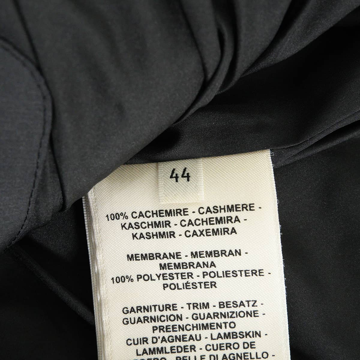 HERMES Down vest Women's Short Length Quilted Sellier Crude Cell with Patches Noir (Black) Cashmere lambskin #44 Silver HW 1H0250DN[EXCELLENT][Authentic]