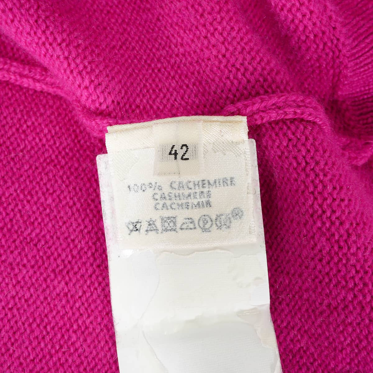 [Pre-loved] HERMES Cardigan Long-sleeved knit Pocket in Color Pink Cashmere #42[LIKE NEW][Authentic]