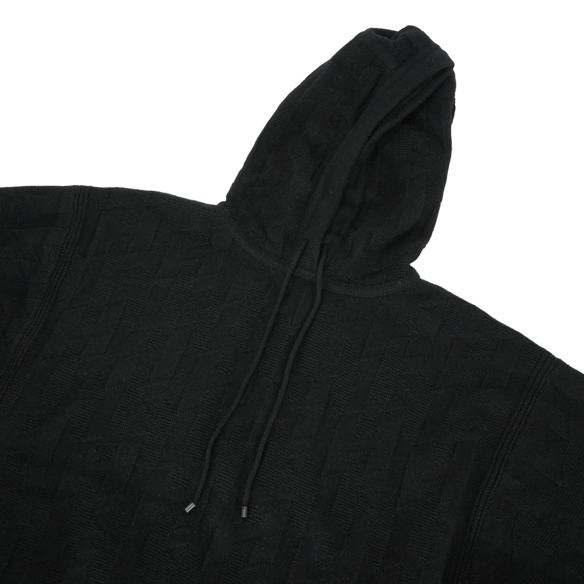 [Pre-loved] 2024SS HERMES Knit pullover hoodie with H motif Noir (Black) Wool #40 Silver HW 4E2623D3[LIKE NEW][Authentic]