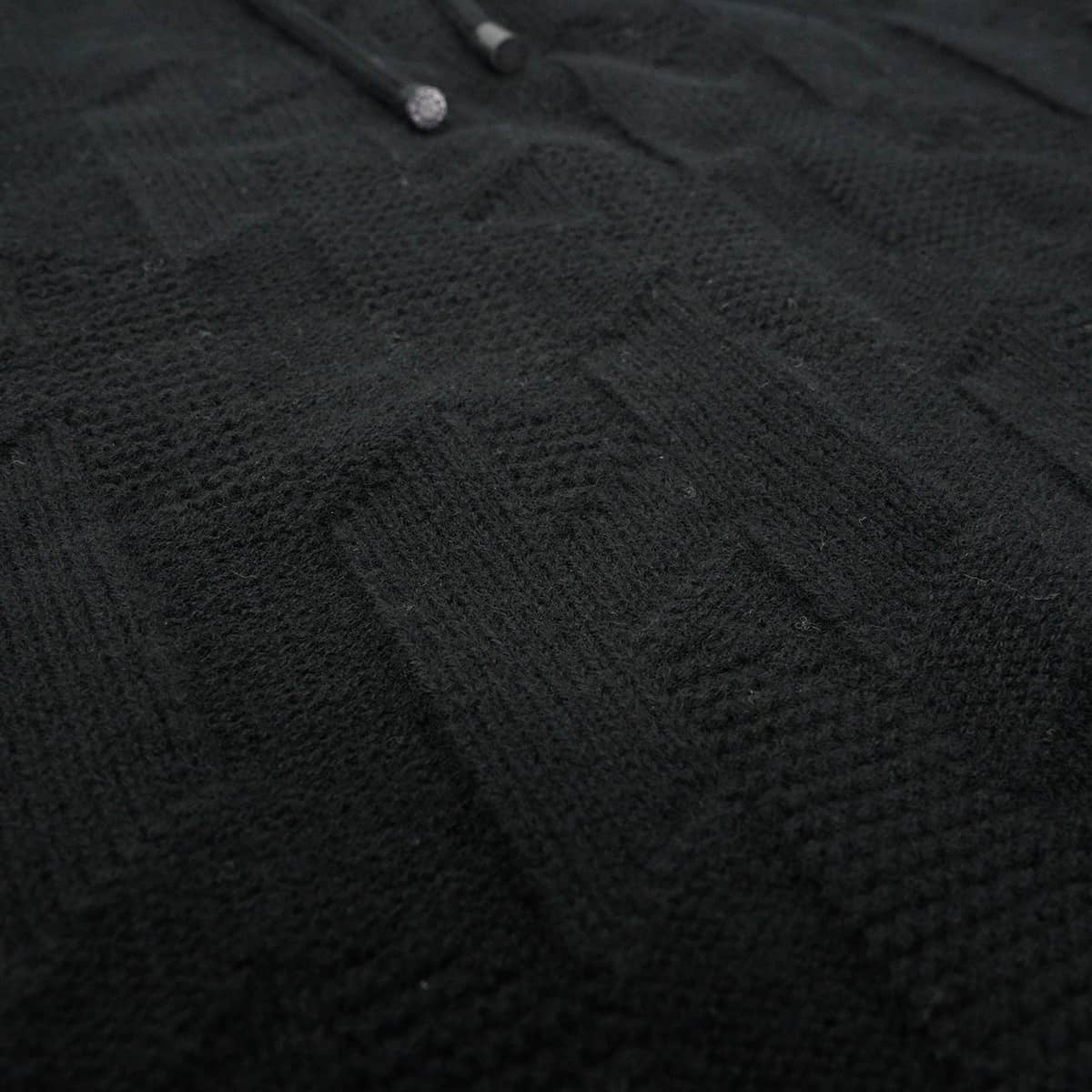 [Pre-loved] 2024SS HERMES Knit pullover hoodie with H motif Noir (Black) Wool #40 Silver HW 4E2623D3[LIKE NEW][Authentic]