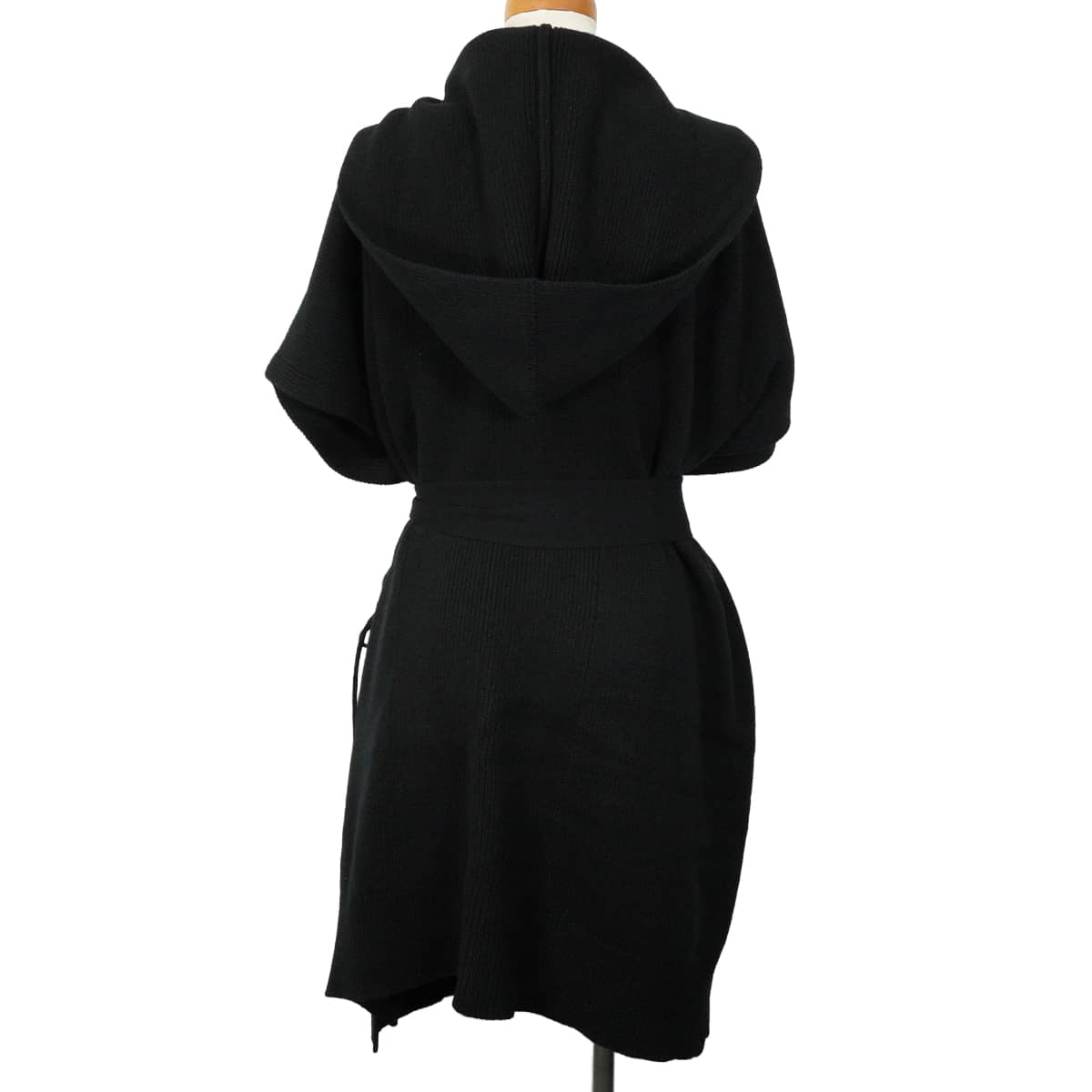 HERMES Cardigan short-sleeved vest Sellier button hoodie Noir (Black) Cashmere #TU[EXCELLENT][Authentic]
