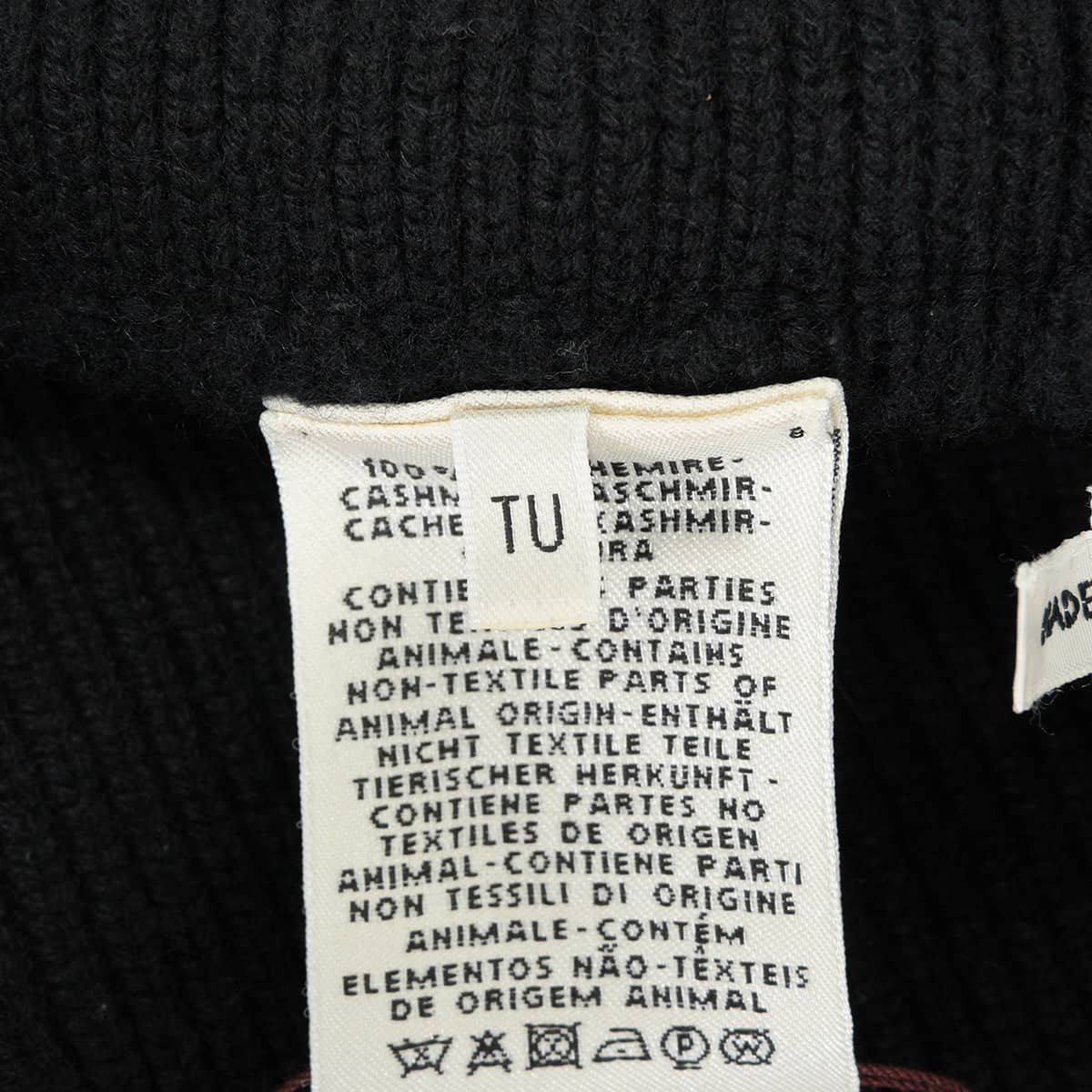 HERMES Cardigan short-sleeved vest Sellier button hoodie Noir (Black) Cashmere #TU[EXCELLENT][Authentic]