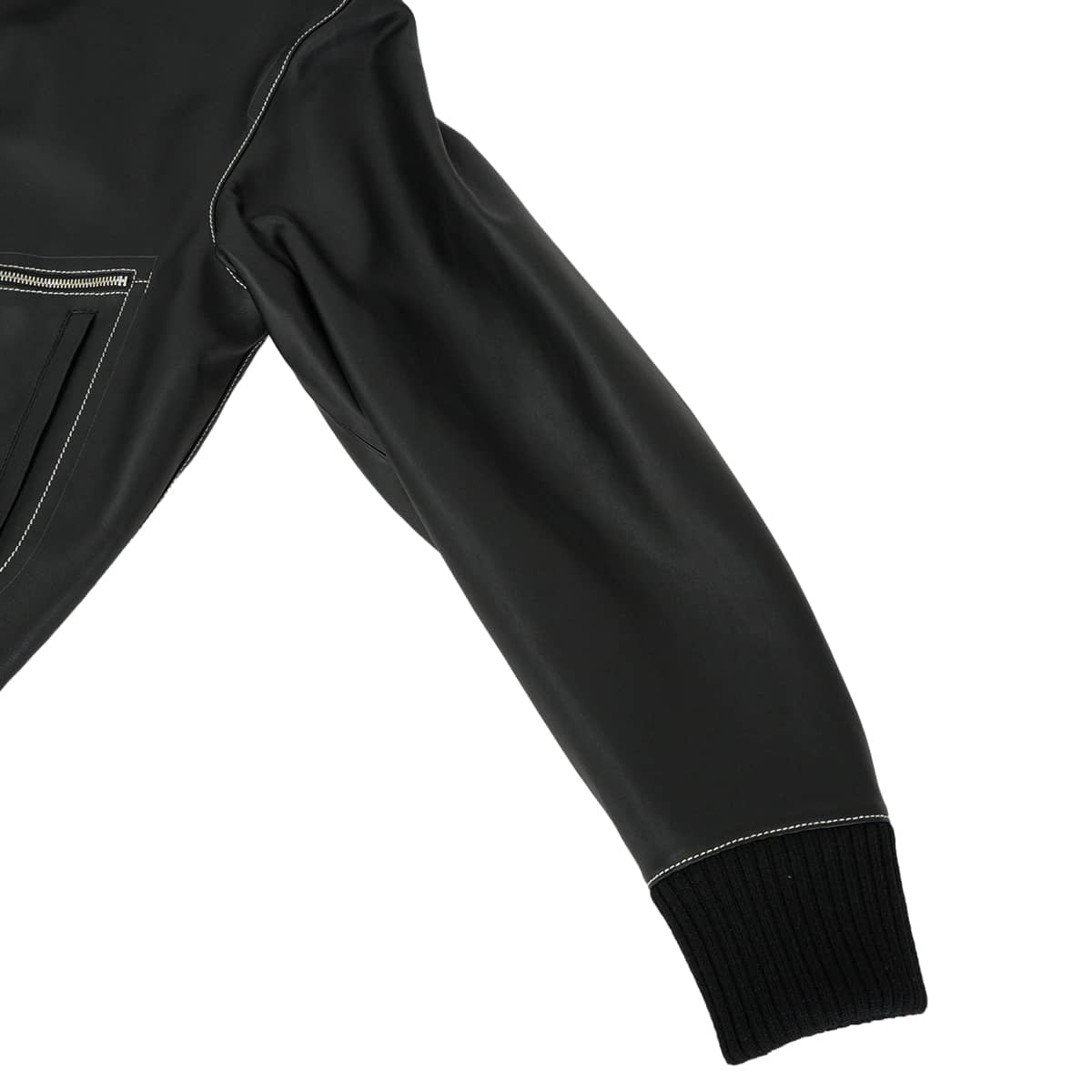 HERMES Rider jacket Men's Collarless Blouson Jacket with Empreinte Stitching Noir (Black) Vauxport #48 Silver HW H653320HD[EXCELLENT][Authentic]