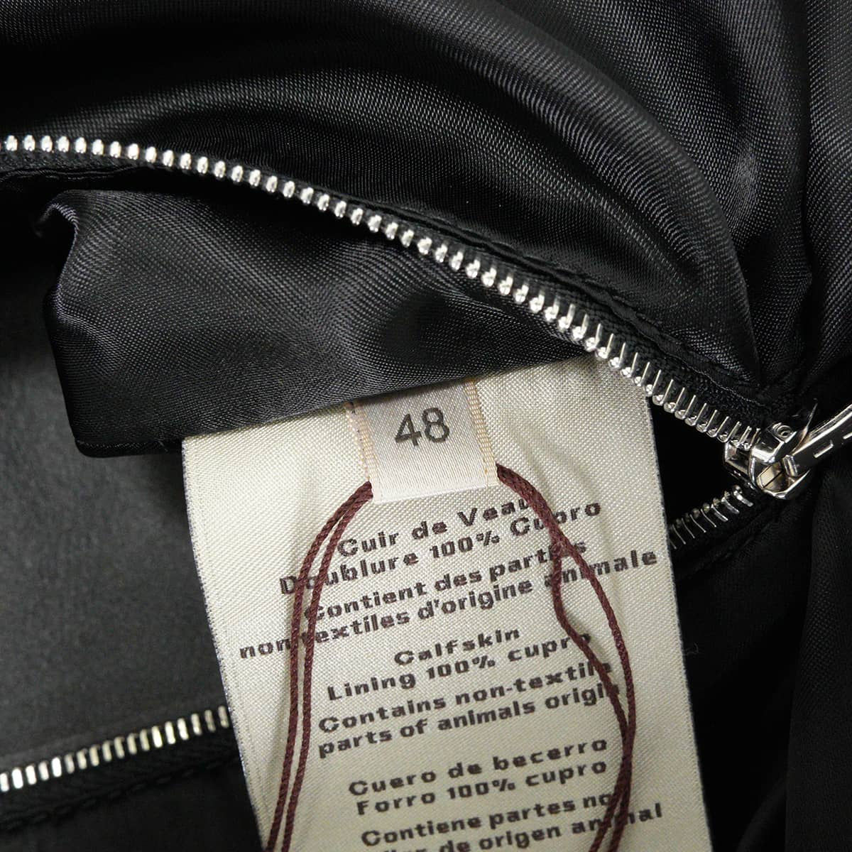 HERMES Rider jacket Men's Collarless Blouson Jacket with Empreinte Stitching Noir (Black) Vauxport #48 Silver HW H653320HD[EXCELLENT][Authentic]