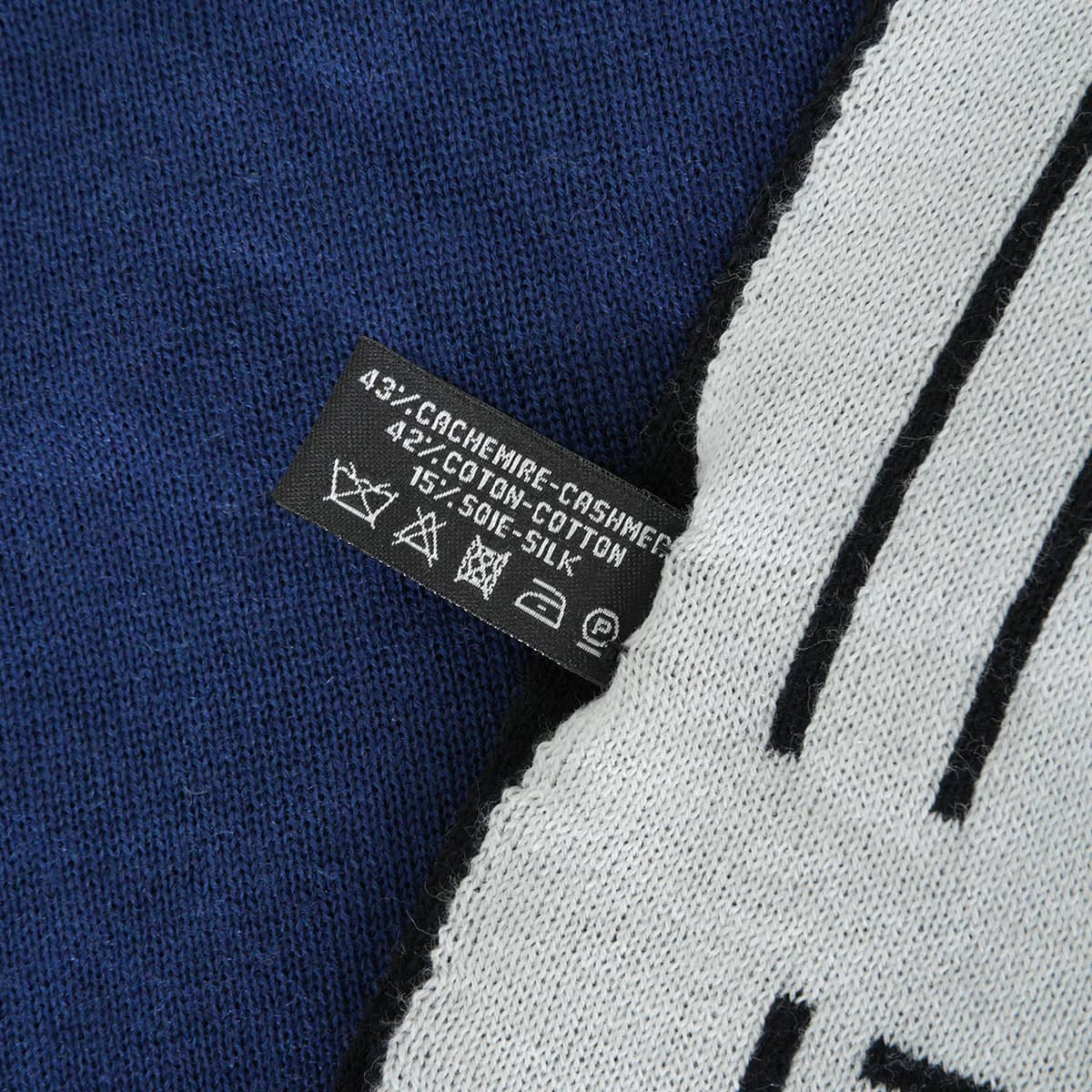 [Pre-loved] CHANEL Stall Large Logo Navy/Noir (Black) Cashmere/Cotton/Silk G20[LIKE NEW][Authentic]