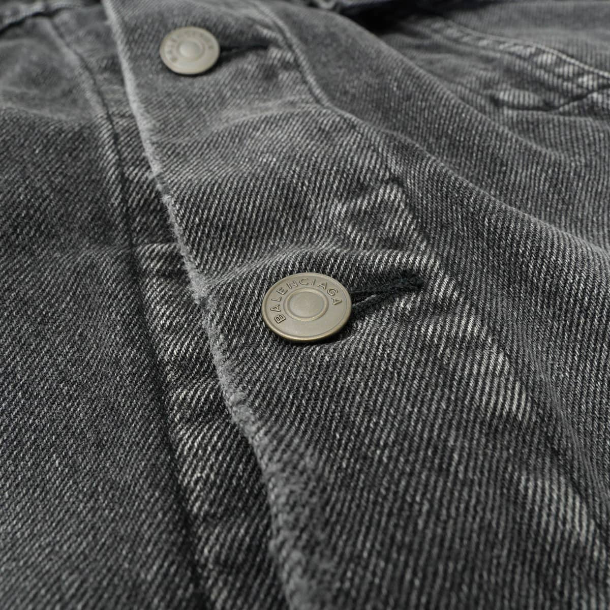 2017AW BALENCIAGA Denim jacket Women's Back Logo Grey Cotton #38 493609[EXCELLENT][Authentic]