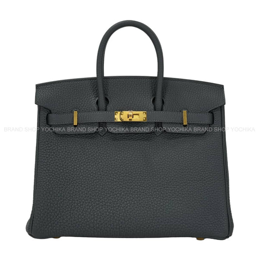 HERMES Handbag Birkin25 Gris Misty Veau Togo Gold HW Stamp G[BRAND NEW][Authentic]