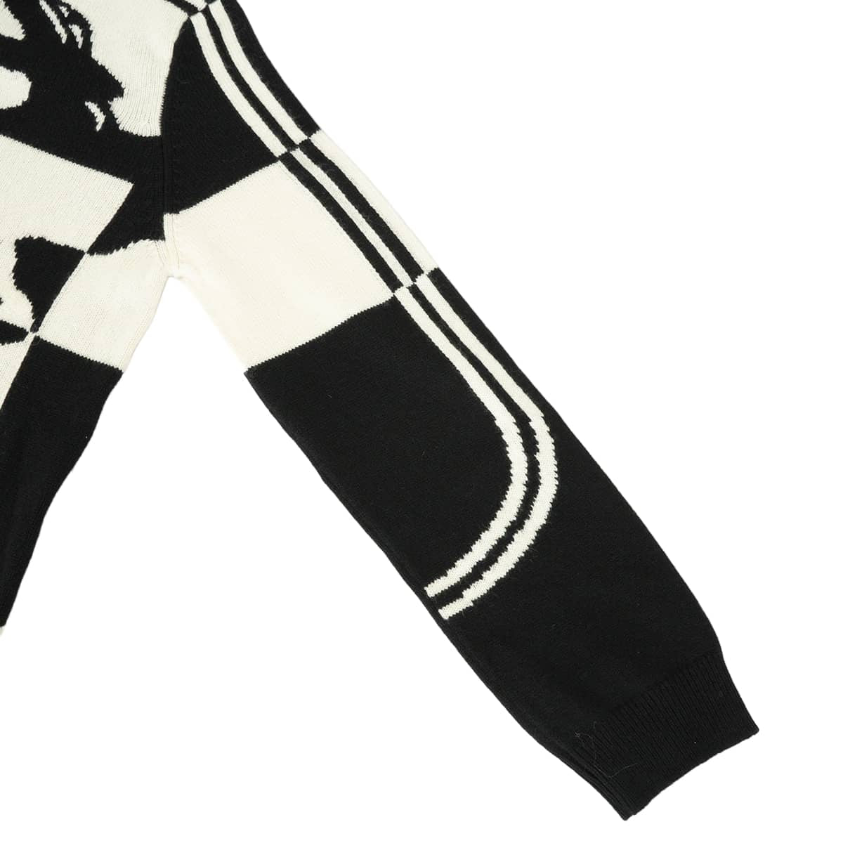 2021AW HERMES Cardigan Cardigan long-sleeved knit Brides de Gala Noir (Black)/Blanc (White) Cashmere #44[EXCELLENT][Authentic]