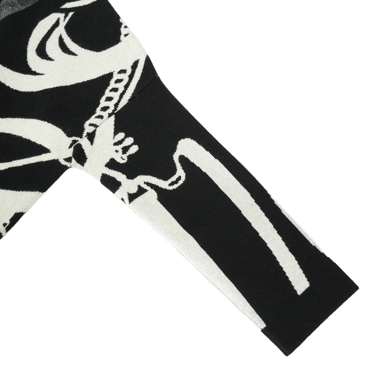 2022AW HERMES Cardigan Women's knit long La Promenade du Matin Noir (Black)/Blanc (White) Cashmere #34 2H2105D2[EXCELLENT][Authentic]