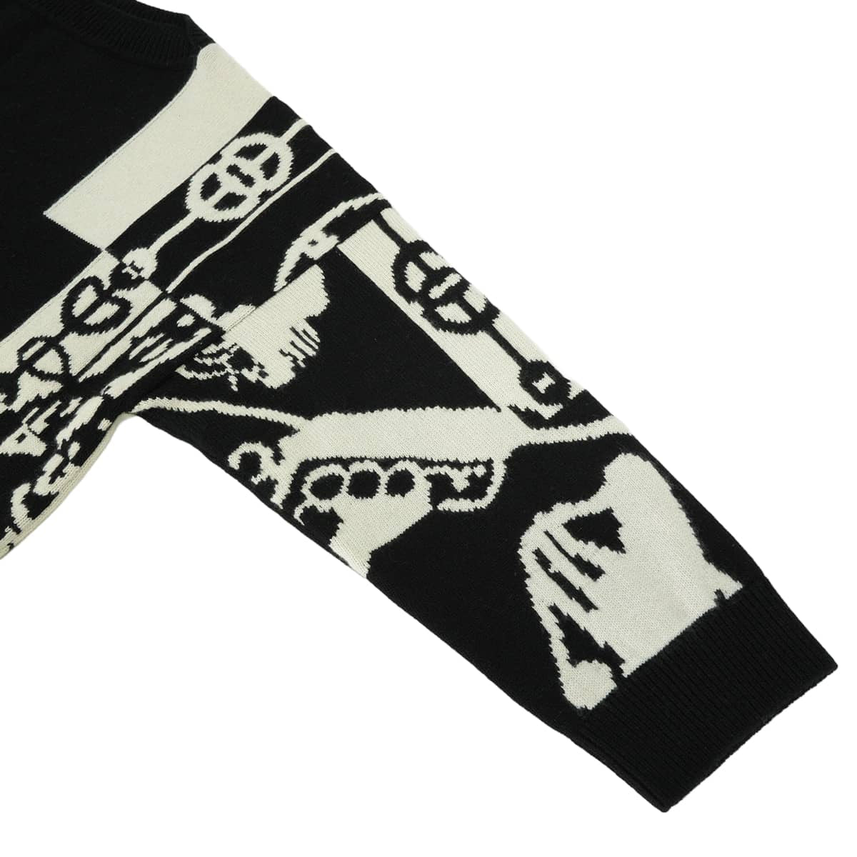 2022SS HERMES One‐piece dress Women's Dress Cricketis Noir (Black)/Blanc (White) Cashmere #38 2H2506D2[EXCELLENT][Authentic]