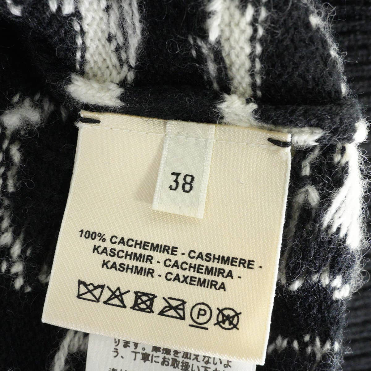 2022SS HERMES One‐piece dress Women's Dress Cricketis Noir (Black)/Blanc (White) Cashmere #38 2H2506D2[EXCELLENT][Authentic]