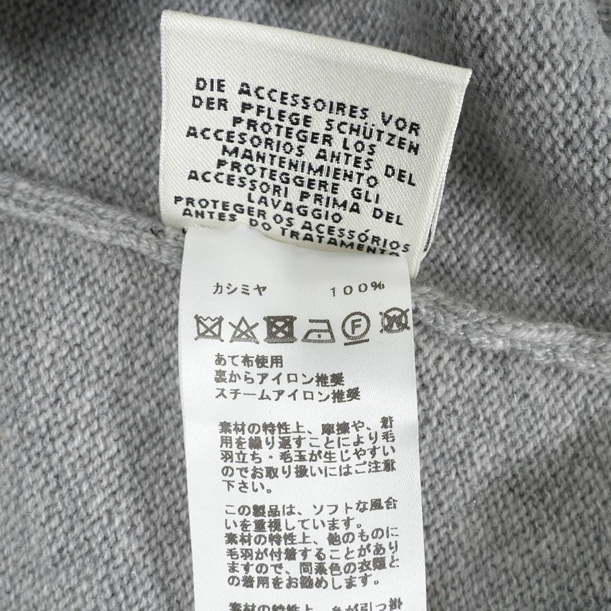 2018AW HERMES One‐piece dress Women's V-neck dress with H charm Grey Cashmere #44[EXCELLENT][Authentic]