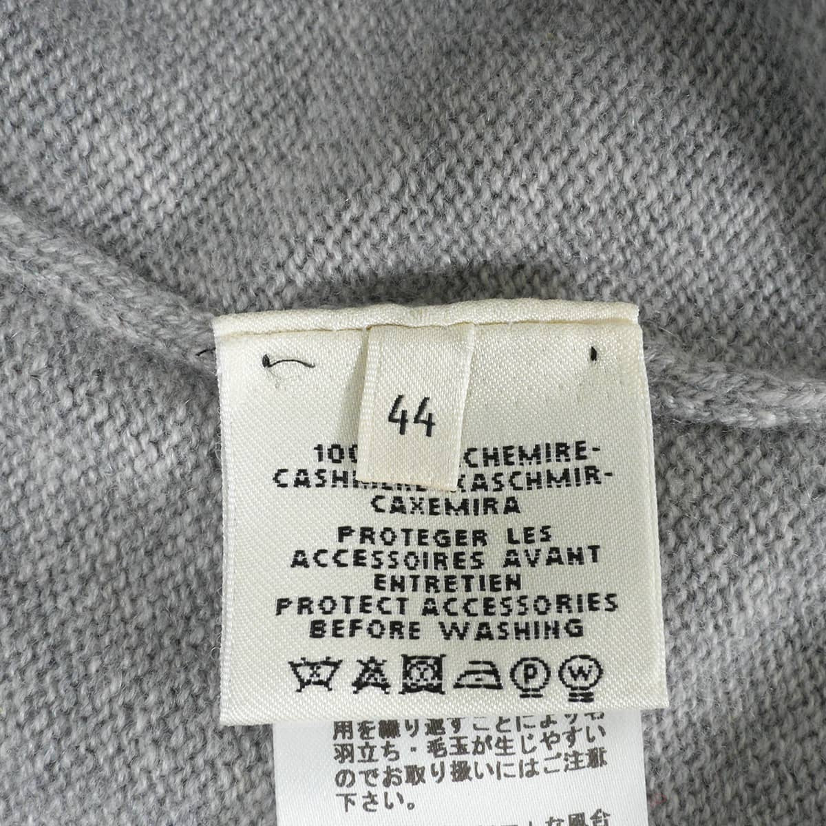 2018AW HERMES One‐piece dress Women's V-neck dress with H charm Grey Cashmere #44[EXCELLENT][Authentic]