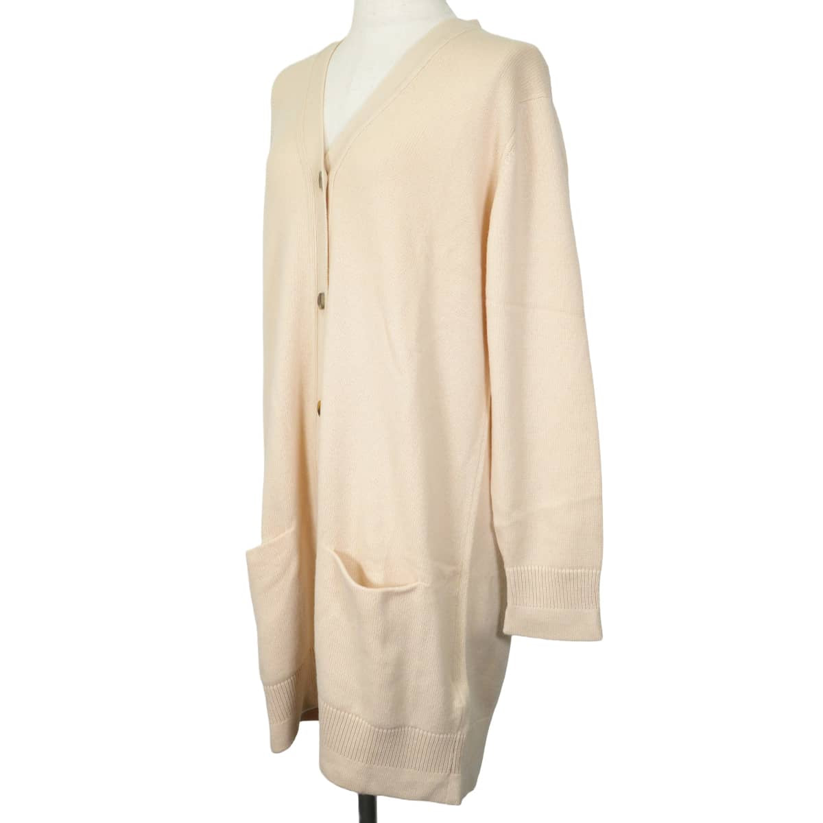 HERMES Cardigan Women's mid-length cardigan with pockets and buttonsBrum Cashmere #42 722701D18L42[EXCELLENT][Authentic]