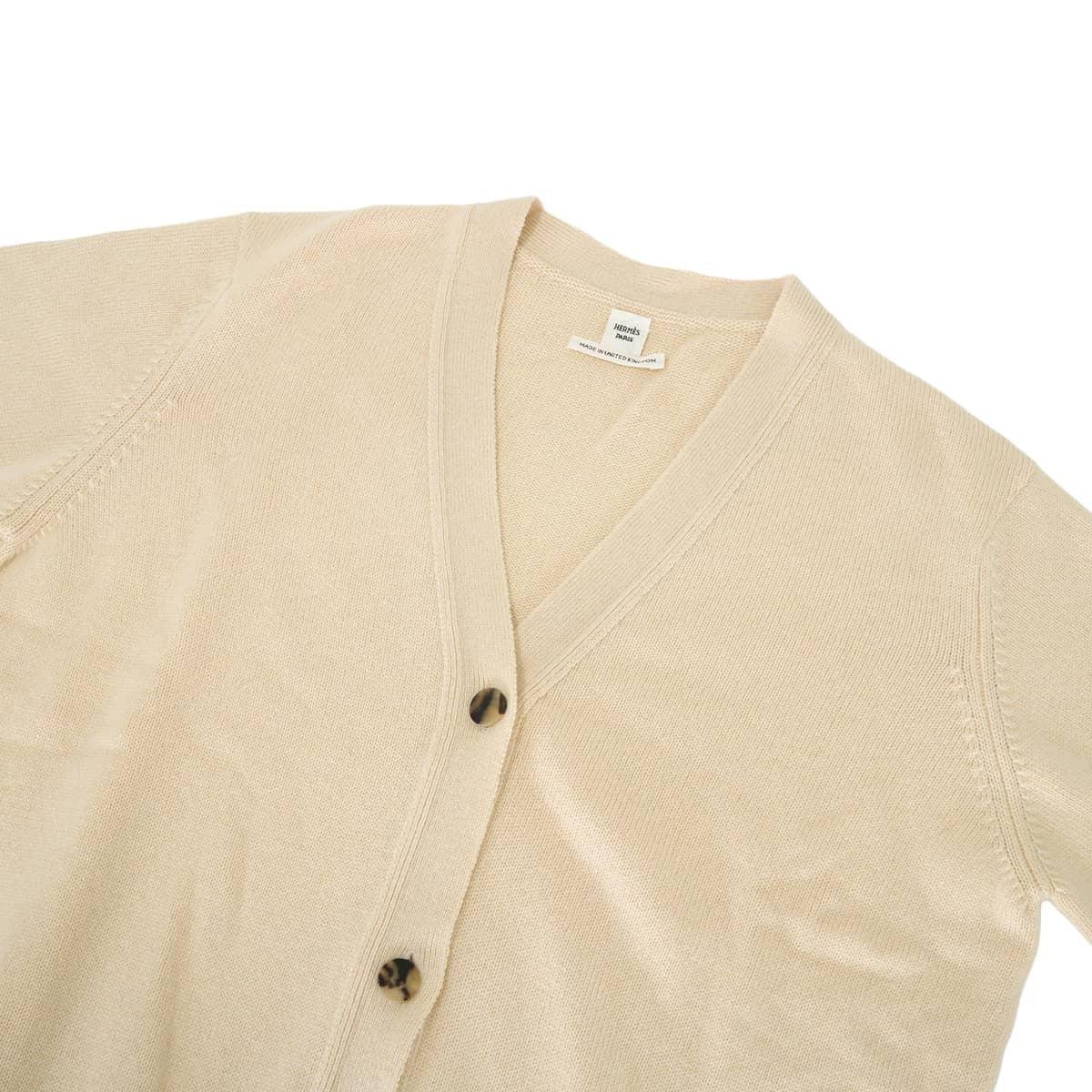 HERMES Cardigan Women's mid-length cardigan with pockets and buttonsBrum Cashmere #42 722701D18L42[EXCELLENT][Authentic]