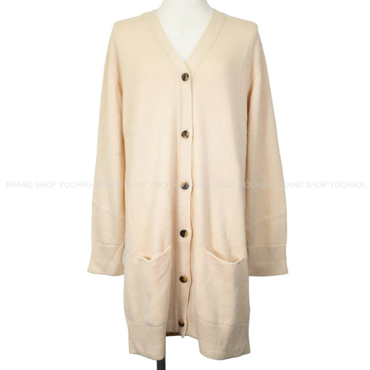 HERMES Cardigan Women's mid-length cardigan with pockets and buttonsBrum Cashmere #42 722701D18L42[EXCELLENT][Authentic]