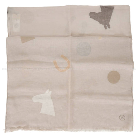 2025SS HERMES muffler Stole So Hermes Naturel Linen/Cotton H394831T[EXCELLENT][Authentic]