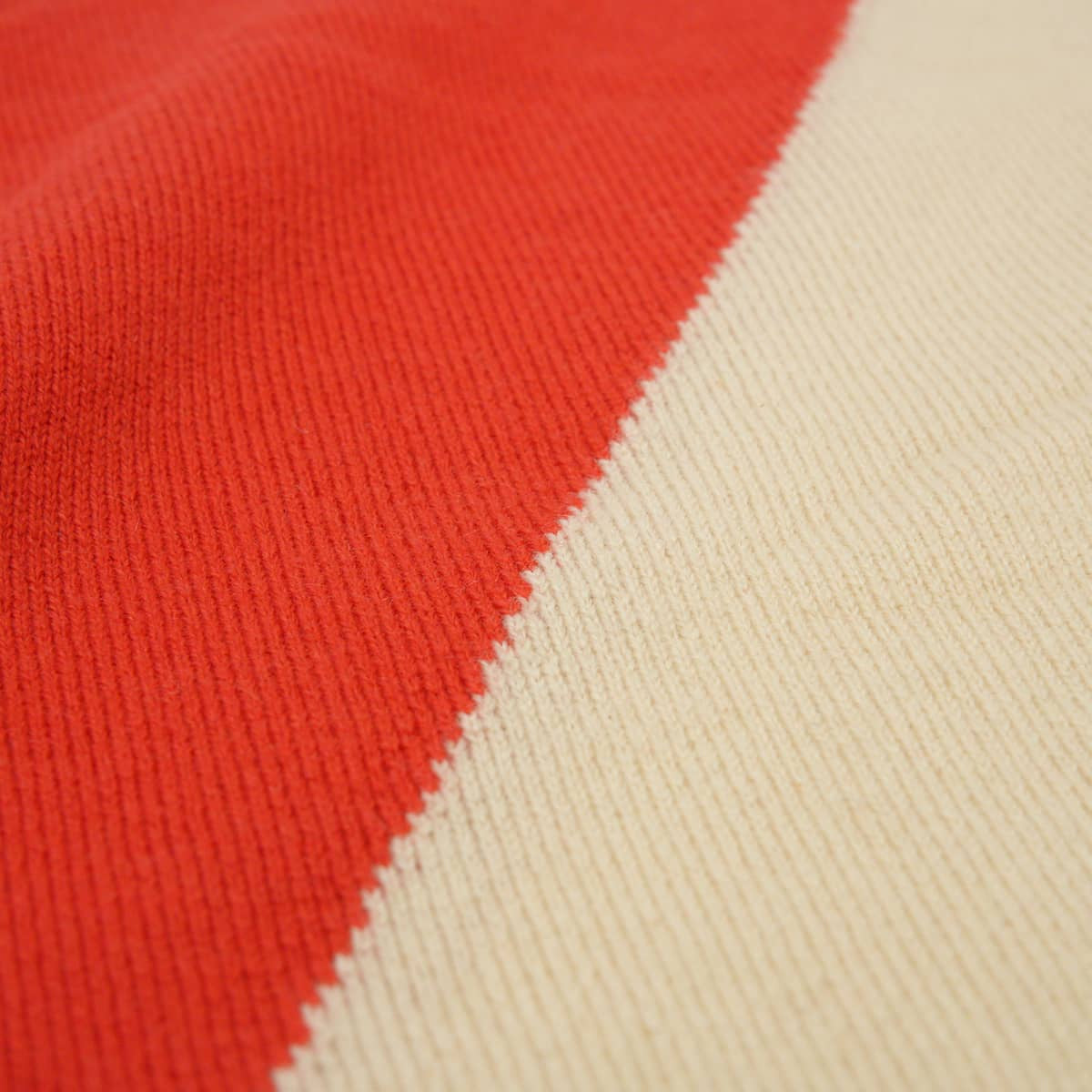 HERMES Knit Women's short-sleeved knit top color block Beige/Orange Cashmere #42[EXCELLENT][Authentic]
