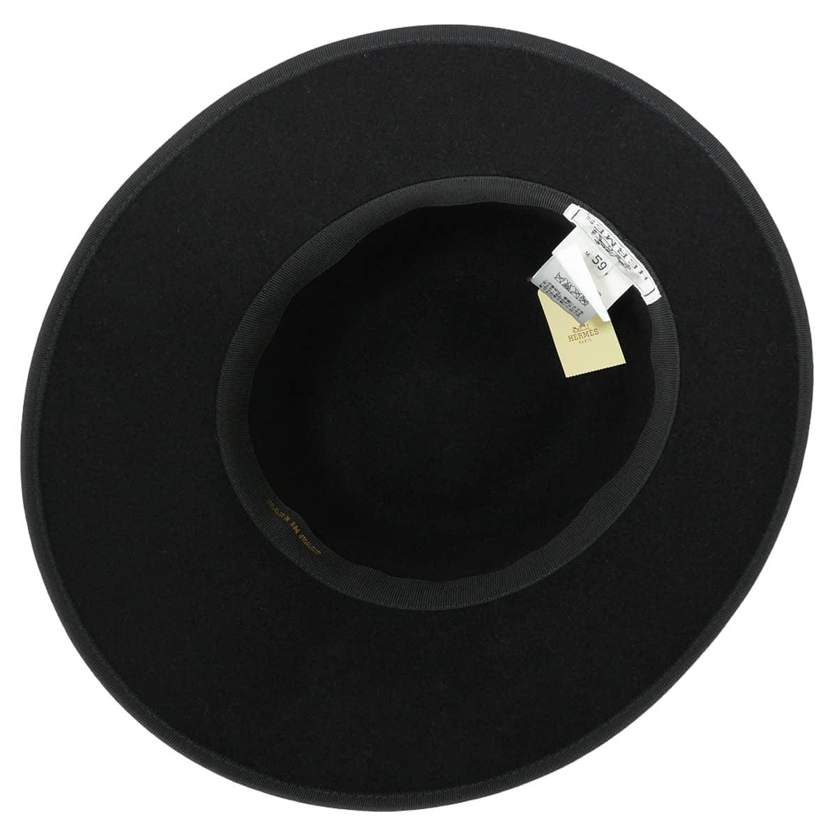 HERMES hat Fedora hat Nico Grosgrain #59 Noir (Black) Feutre(Felt) 162027N[EXCELLENT][Authentic]