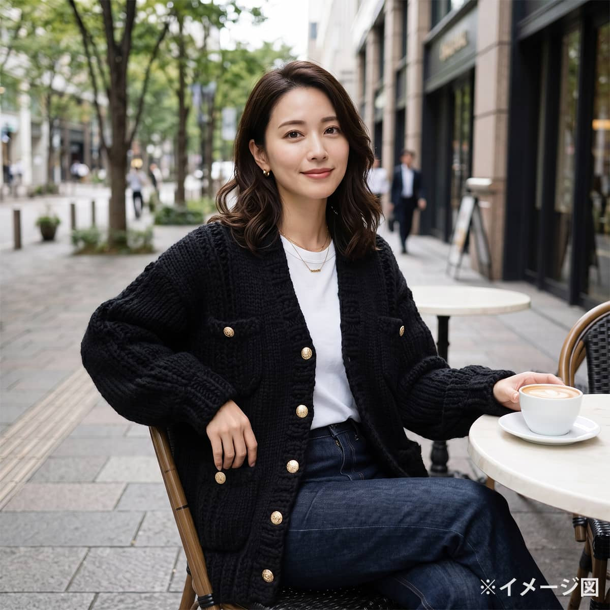 2022SS CHANEL Cardigan Long-sleeved knit COCO Mark buttons Noir (Black) Cotton/Silk #40 P72727[ALMOST NEW][Authentic]