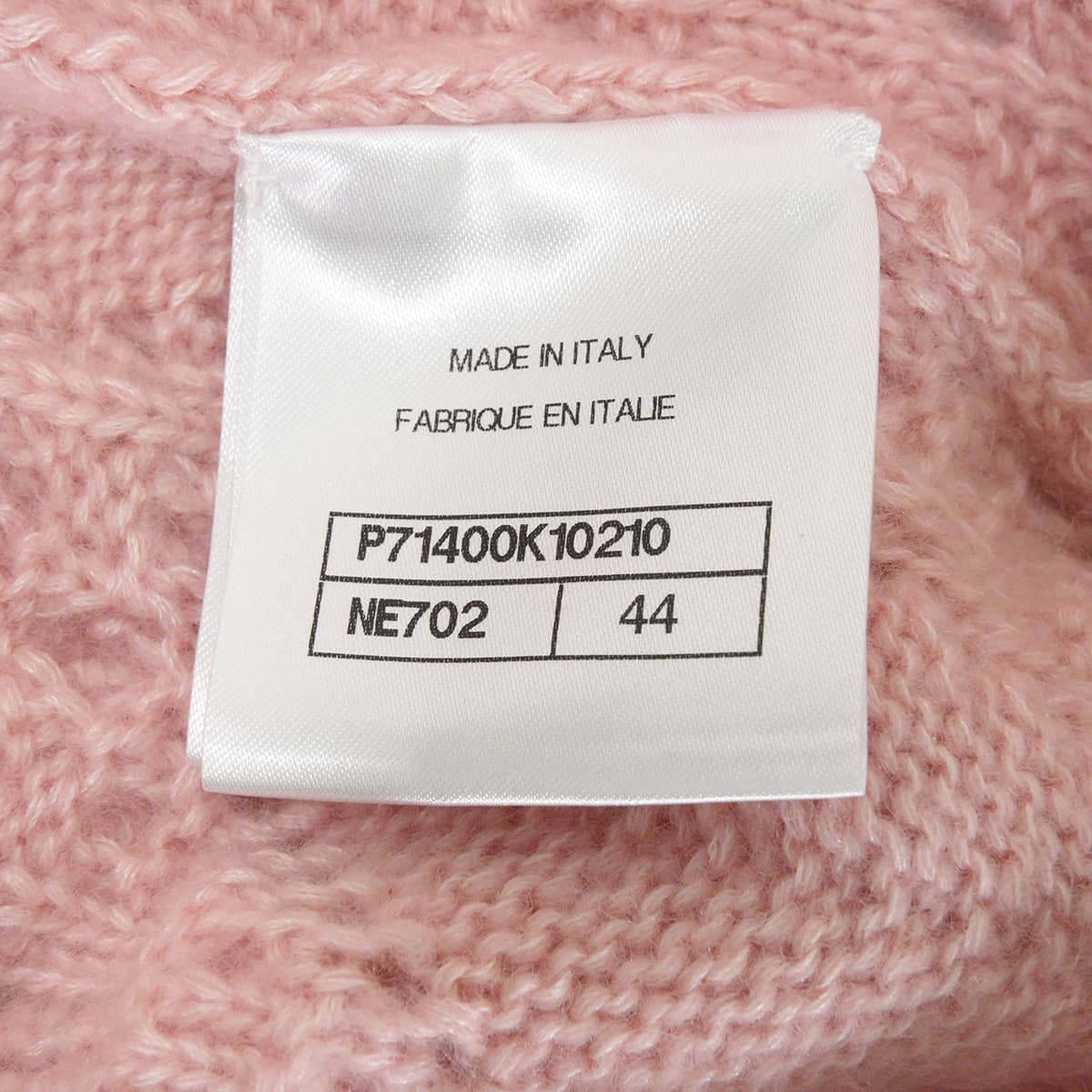 2021AW CHANEL Cardigan Women's long-sleeved COCO Mark heart rhinestone buttonsLight pink Silk/Cashmere #44 Silver HW P71400[EXCELLENT][Authentic]