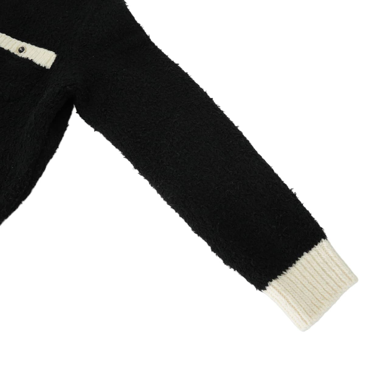 [Pre-loved] 2025 Pret-a-porter Collection CHANEL Cardigan Women's Jacket COCO Mark Rhinestone Buttons Two-Tone Noir (Black)/Blanc (White) Wool/Polyester #44 P80705[LIKE NEW][Authentic]