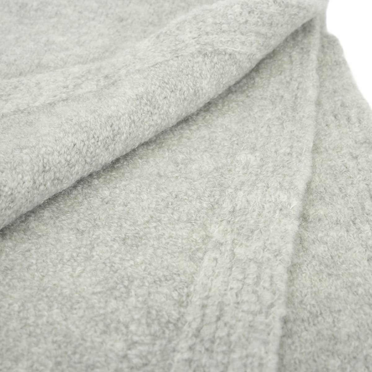 CHANEL muffler COCO Mark patch Two-tone Grey/Noir (Black) Cashmere/Silk AA8517[EXCELLENT][Authentic]