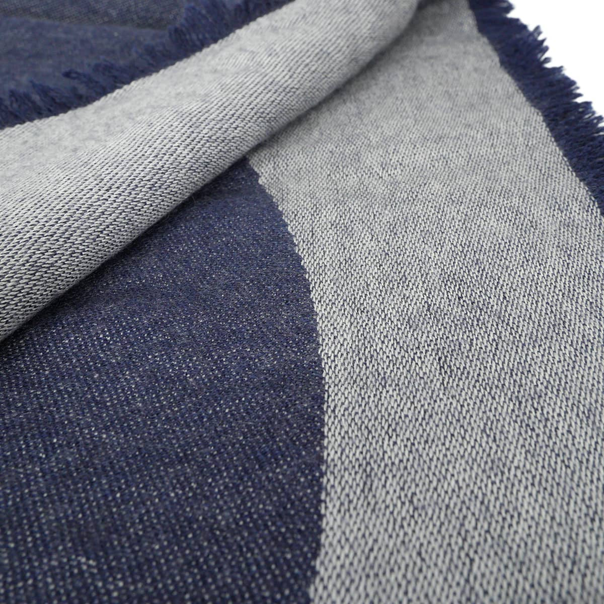 [Pre-loved] CHANEL Stall Large COCO Mark Navy Cashmere/Silk[LIKE NEW][Authentic]