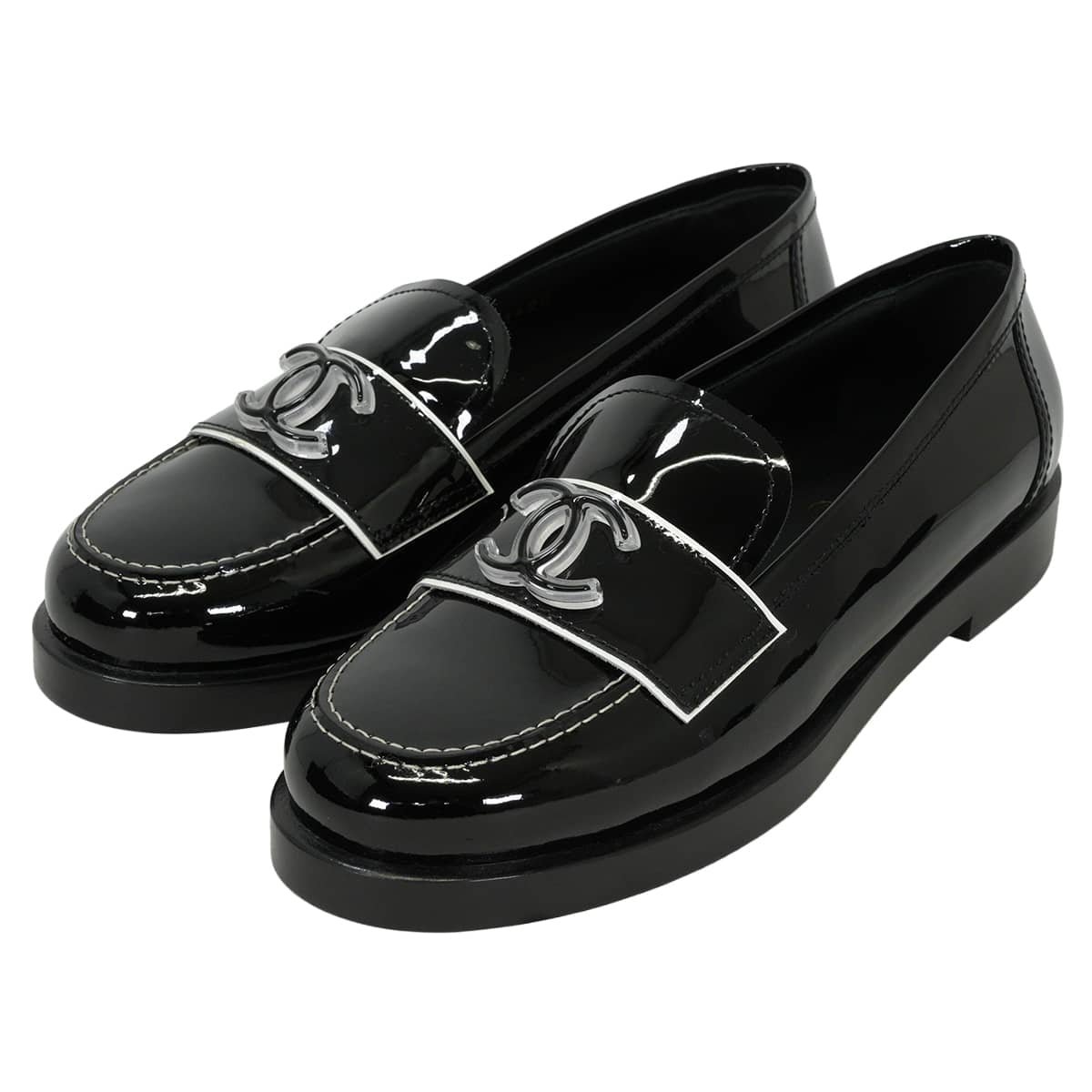2016 Cruise Collection CHANEL loafers COCO Mark Noir (Black) Patent leather #37C G31420[EXCELLENT][Authentic]