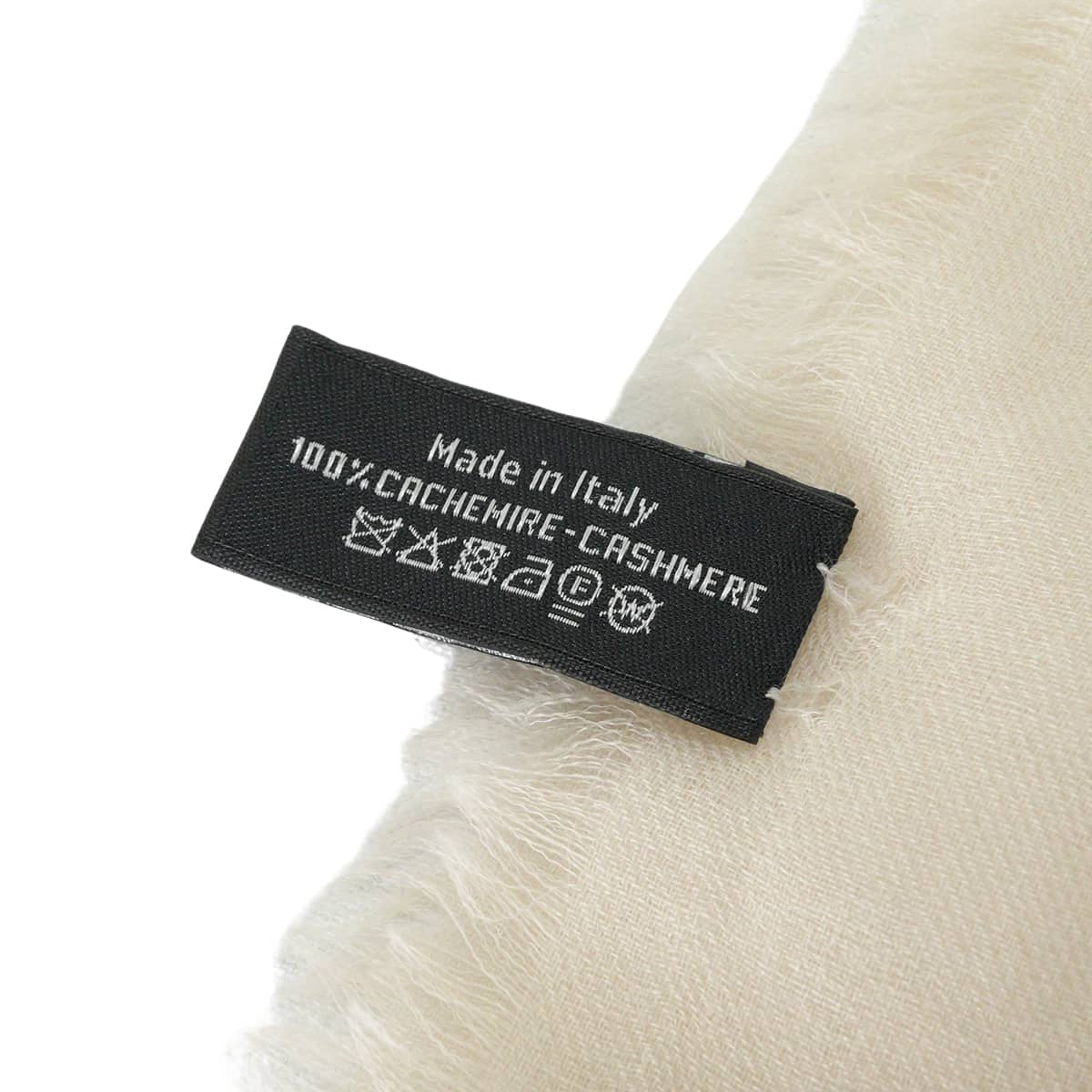 2022AW CHANEL Stall Camellia COCO Mark Icon Fashion Print Ivory/Noir (Black) Cashmere[EXCELLENT][Authentic]