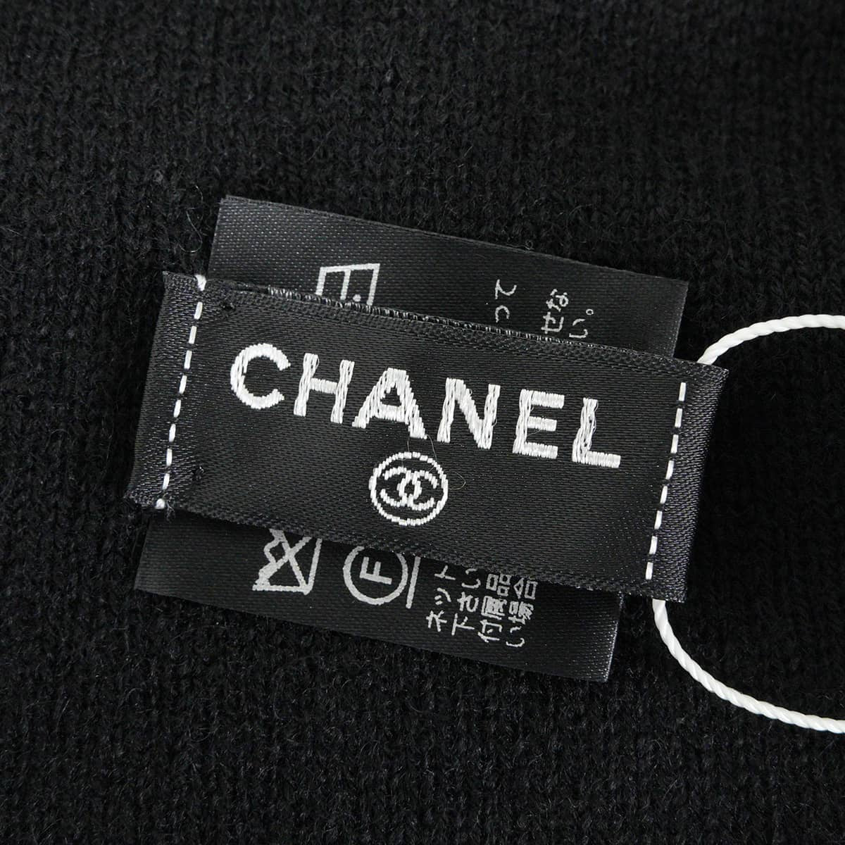 2022AW CHANEL Knit cap COCO Mark two-tone #50 Noir (Black)/Blanc (White) Cashmere[EXCELLENT][Authentic]