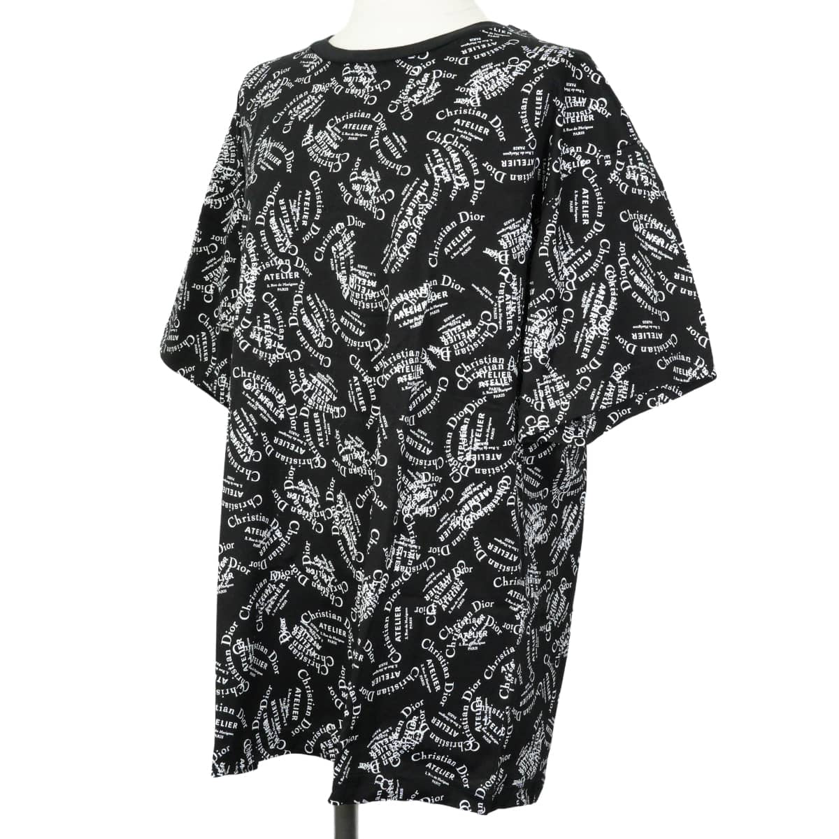 2018AW Dior Short sleeve t shirt Dior Homme Men's Atelier Logo All-Over Print Noir (Black)/Blanc (White) Cotton #L 8B3J611A0511[EXCELLENT][Authentic]