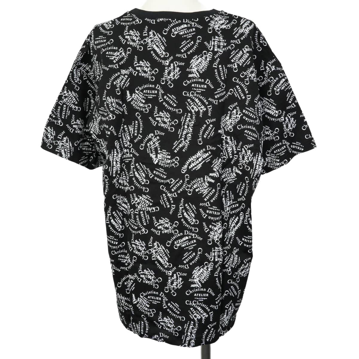 2018AW Dior Short sleeve t shirt Dior Homme Men's Atelier Logo All-Over Print Noir (Black)/Blanc (White) Cotton #L 8B3J611A0511[EXCELLENT][Authentic]