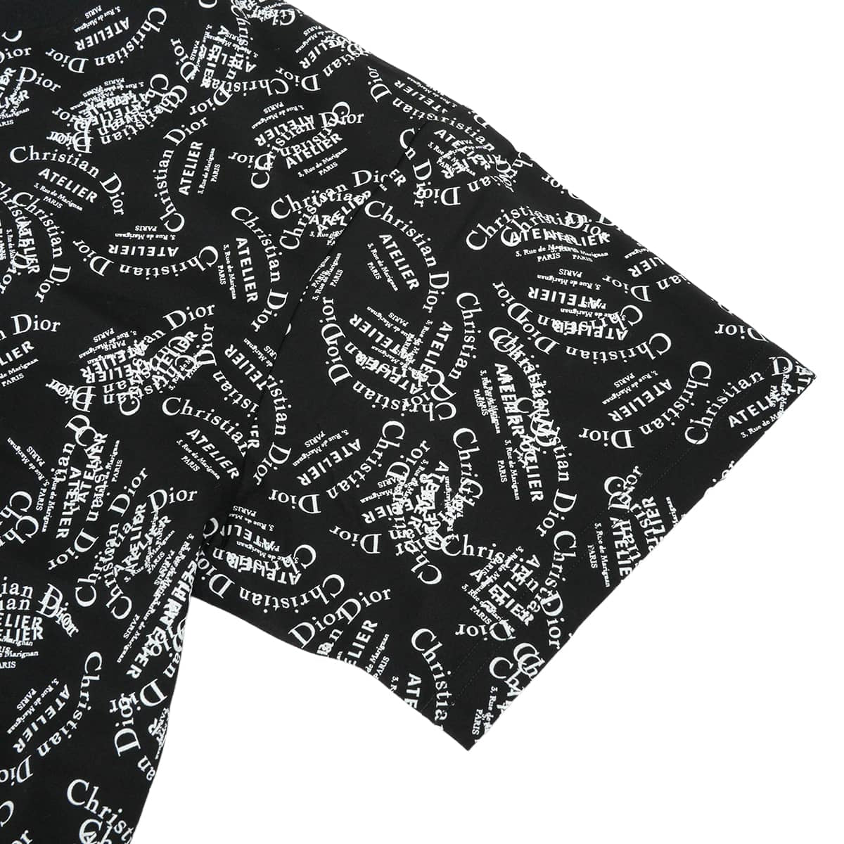 2018AW Dior Short sleeve t shirt Dior Homme Men's Atelier Logo All-Over Print Noir (Black)/Blanc (White) Cotton #L 8B3J611A0511[EXCELLENT][Authentic]