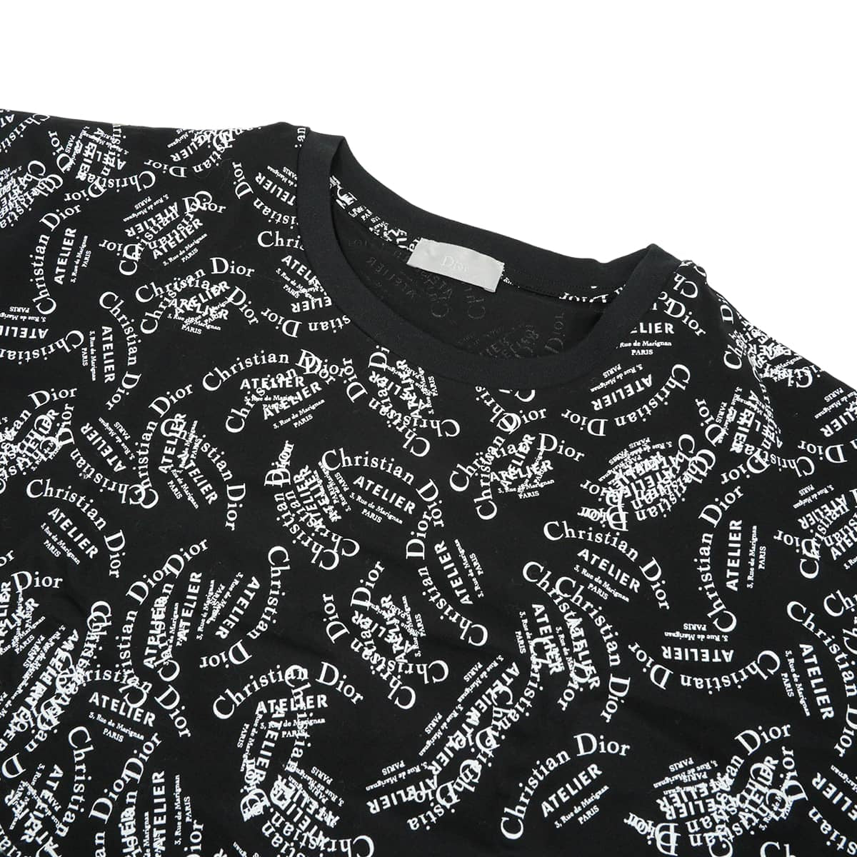 2018AW Dior Short sleeve t shirt Dior Homme Men's Atelier Logo All-Over Print Noir (Black)/Blanc (White) Cotton #L 8B3J611A0511[EXCELLENT][Authentic]