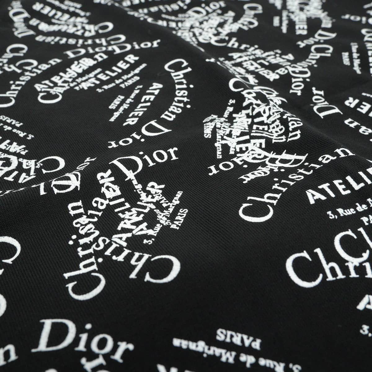 2018AW Dior Short sleeve t shirt Dior Homme Men's Atelier Logo All-Over Print Noir (Black)/Blanc (White) Cotton #L 8B3J611A0511[EXCELLENT][Authentic]