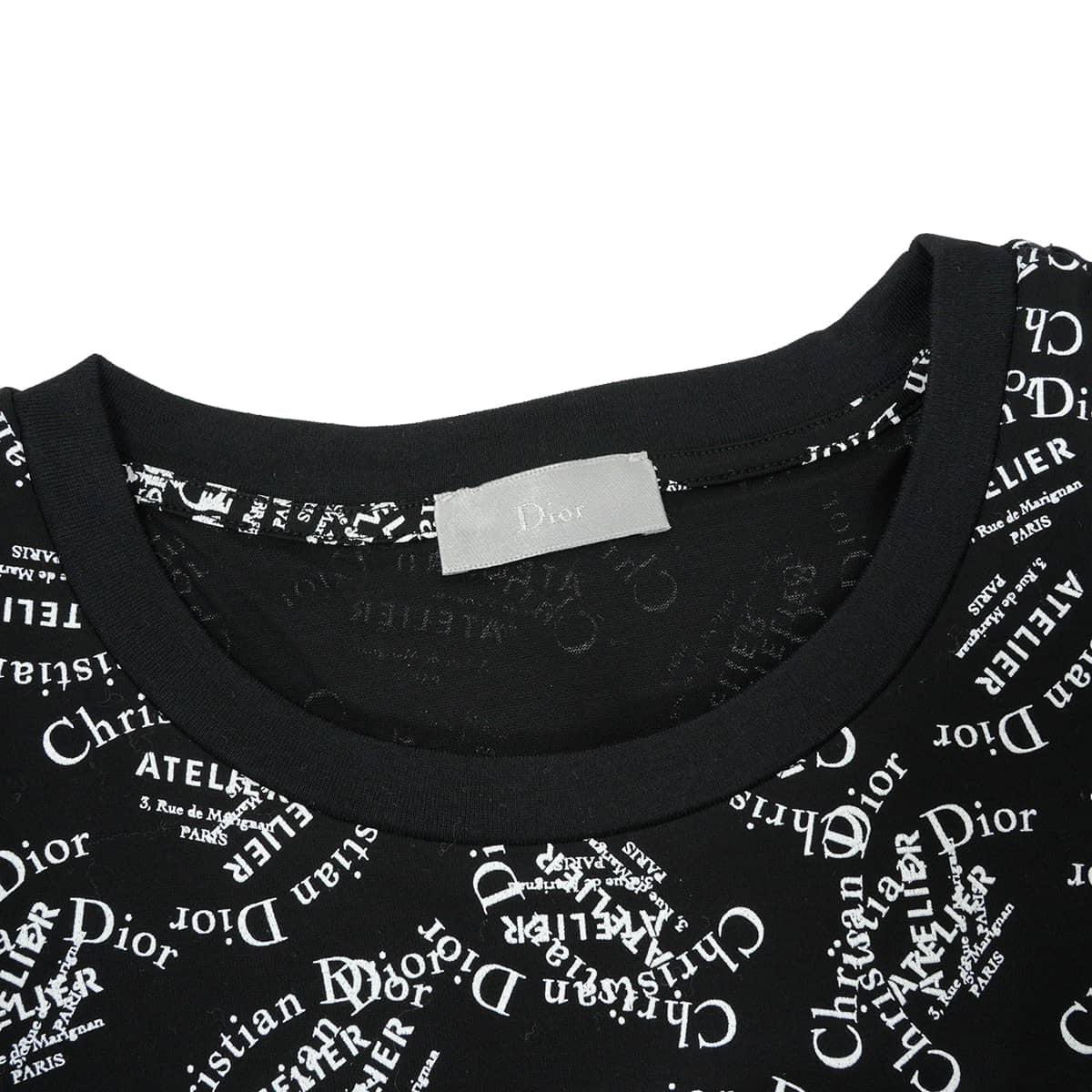 2018AW Dior Short sleeve t shirt Dior Homme Men's Atelier Logo All-Over Print Noir (Black)/Blanc (White) Cotton #L 8B3J611A0511[EXCELLENT][Authentic]