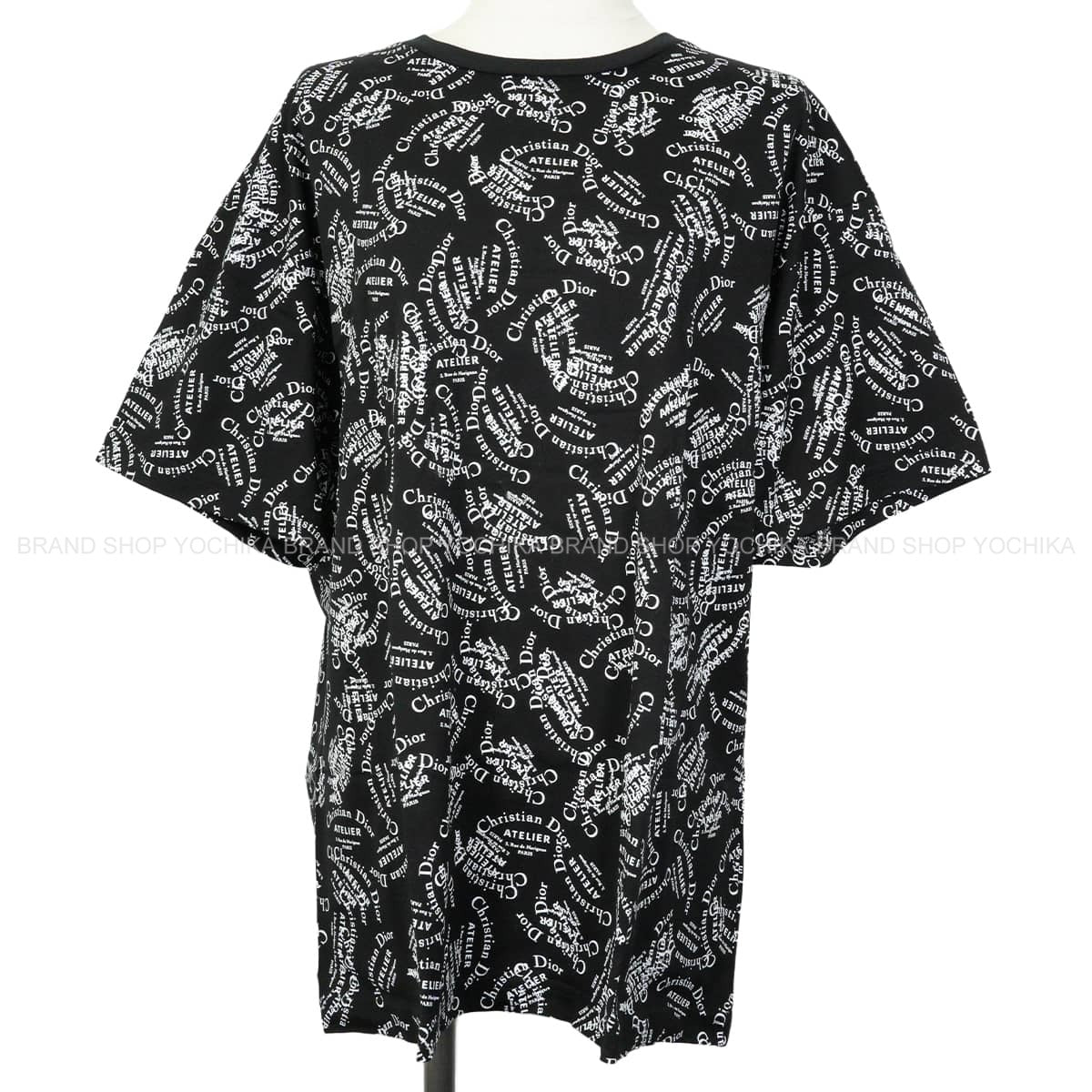 2018AW Dior Short sleeve t shirt Dior Homme Men's Atelier Logo All-Over Print Noir (Black)/Blanc (White) Cotton #L 8B3J611A0511[EXCELLENT][Authentic]