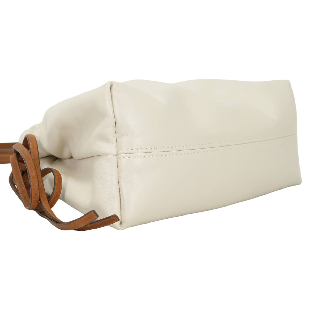 2026AW Miu Miu Pouch logo Blanc (White)/Caramel Nappa leather Gold HW 5NE030[BRAND NEW][Authentic]