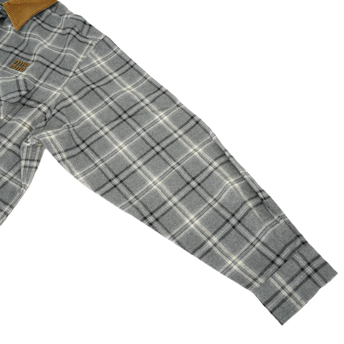 Miu Miu Long sleeve shirt Flannel check patternSlate Gray Cotton #38 MK2010_1807_F0480_S_OOO[EXCELLENT][Authentic]