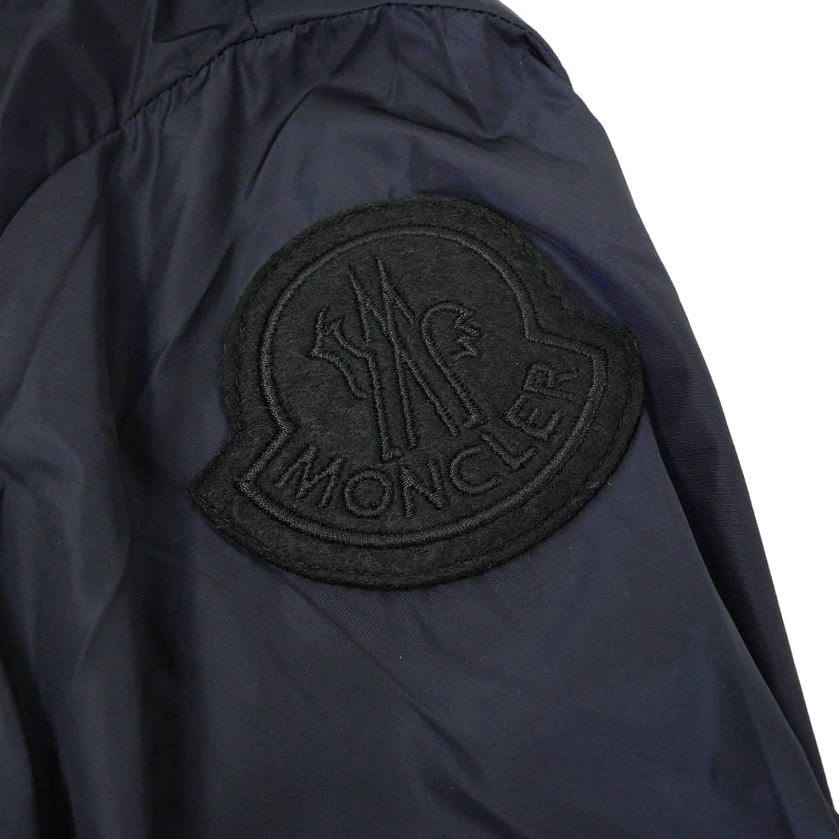 2020SS MONCLER Military coat Women's Spring Sage with Hood FrillsDark Navy Nylon #2 Silver HW 1C72100C0063[EXCELLENT][Authentic]