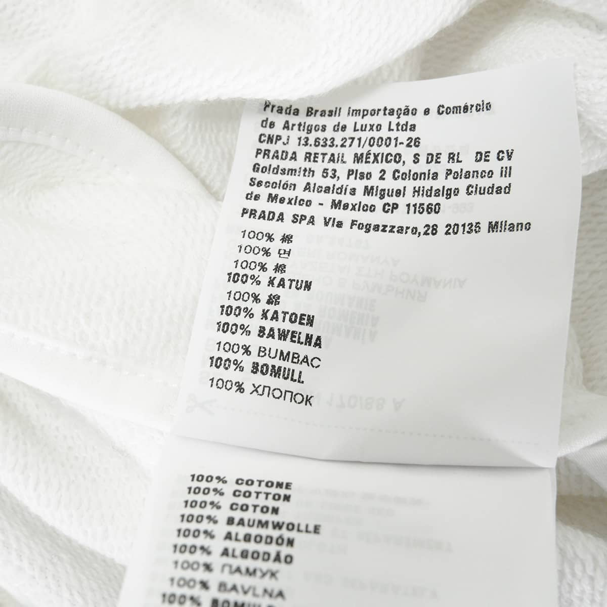 2022 PRADA Hooded sweatshirt Hoodie with triangle logo cropped oversized zip-up Blanc (White) Cotton #L Silver HW 138590 R212 11LN[EXCELLENT][Authentic]