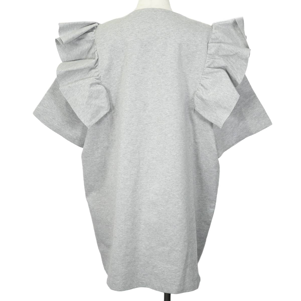 2019AW Miu Miu One‐piece dress Women's Crew Neck Frills Logo Grey Cotton #42 MMA932 SOOO 19PM[EXCELLENT][Authentic]