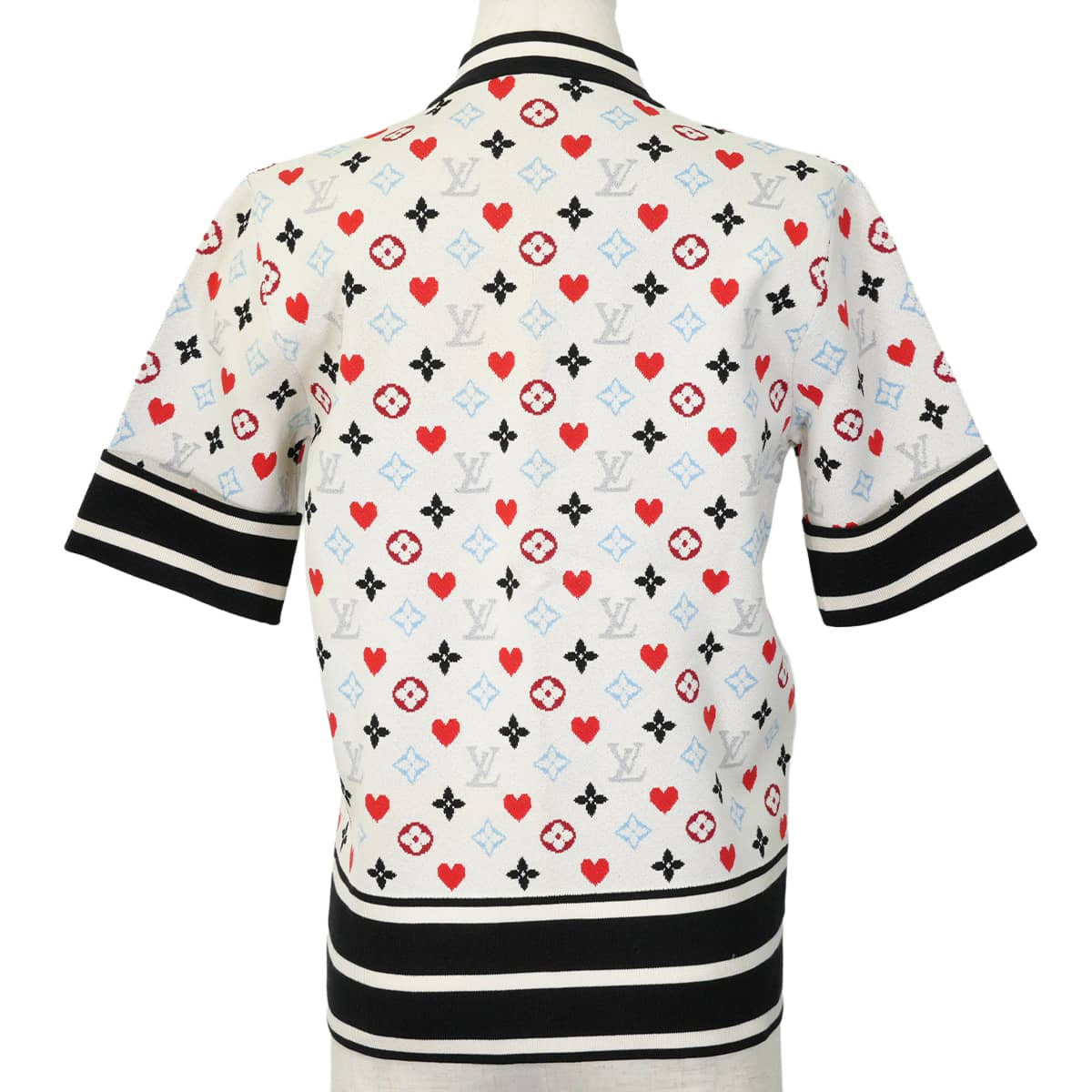 [Pre-loved] 2021 Cruise Collection LOUIS VUITTON Knit Women's Short-Sleeve Cardigan Game On Multicolor Reyon/Polyester/Nylon #L FKKC98AD3[LIKE NEW][Authentic]